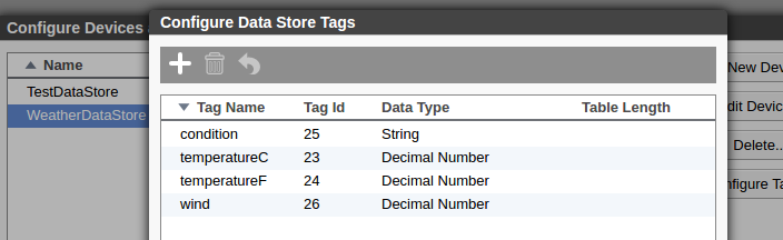 Add new Data Store tags for weather